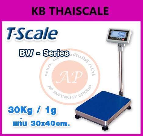 เครื่องชั่ง30กิโลกรัม เครื่องชั่งน้ำหนัก30กิโล เครื่องชั่งน้ำหนักดิจิตอล30kg เครื่องชั่งน้ำหนัก30kg ตาชั่ง30กิโลกรัม ความละเอียด1g เครื่องชั่งตั้งพื้นดิจิตอล30kg/1g แท่นชั่งขนาด30x40cm. TSCALE BW-3040-30 (ยังไม่ผ่านการตรวจรับรอง)
