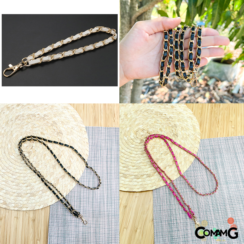 สายคล้องโทรศัพท์ สะพายมือถือ แขวนมือถือ สายกระเป๋าโซ่เปียคล้องคอ สินค้าพร้อมส่ง