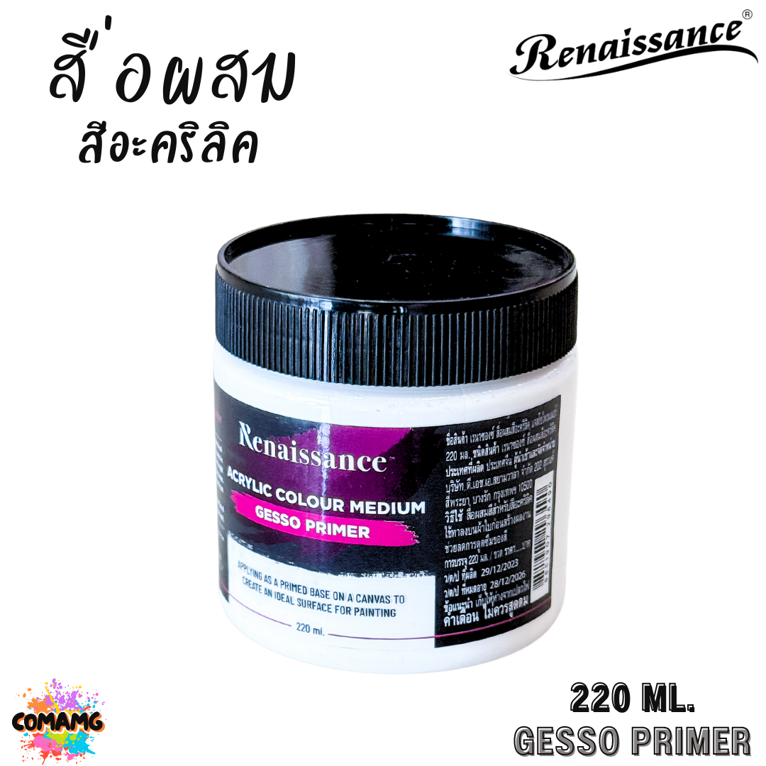 Renaissance สื่อผสมสีอะคริลิค GESSO PRIMER ขนาด 220 ml พร้อมส่ง