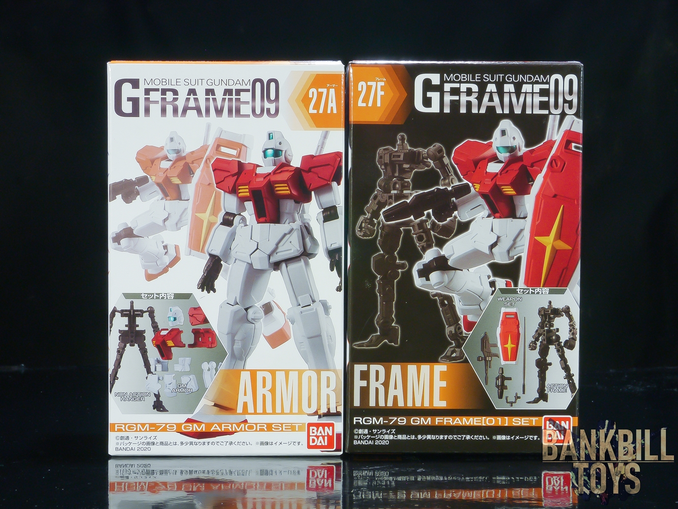 กันดั้ม Bandai Candy Toy Mobile Suit Gundam G Frame 09 No.27A RGM-79 GM Armor Set + No.27F Frame[01] Set (เซ็ตคู่ 2 กล่อง)