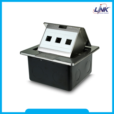 RJ45 POP-UP STAINLESS 1-3 PORT w/DAMPING (BLANK)- RJ45 POP-UP STAINLESS 1-3 PORT w/DAMPING (BLANK) - เต้ารับฝังพื้นเปล่ามีDamping