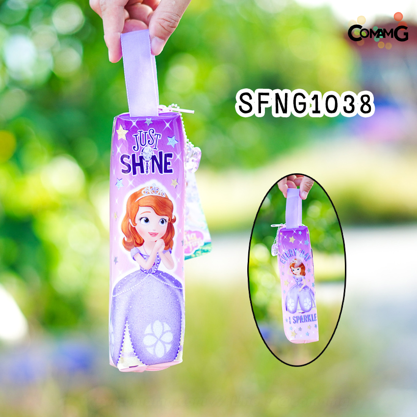 กระเป๋าดินสอ ทรงกระบอกเหลี่ยม กระเป๋าผ้า กระเป๋าใส่ดินสอ ลายการ์ตูนลิขสิทธิ์แท้