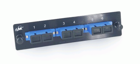 UF-2166SM Fiber Optic 3 SC Duplex Snap-In Adapter Plate (SM & MM.)