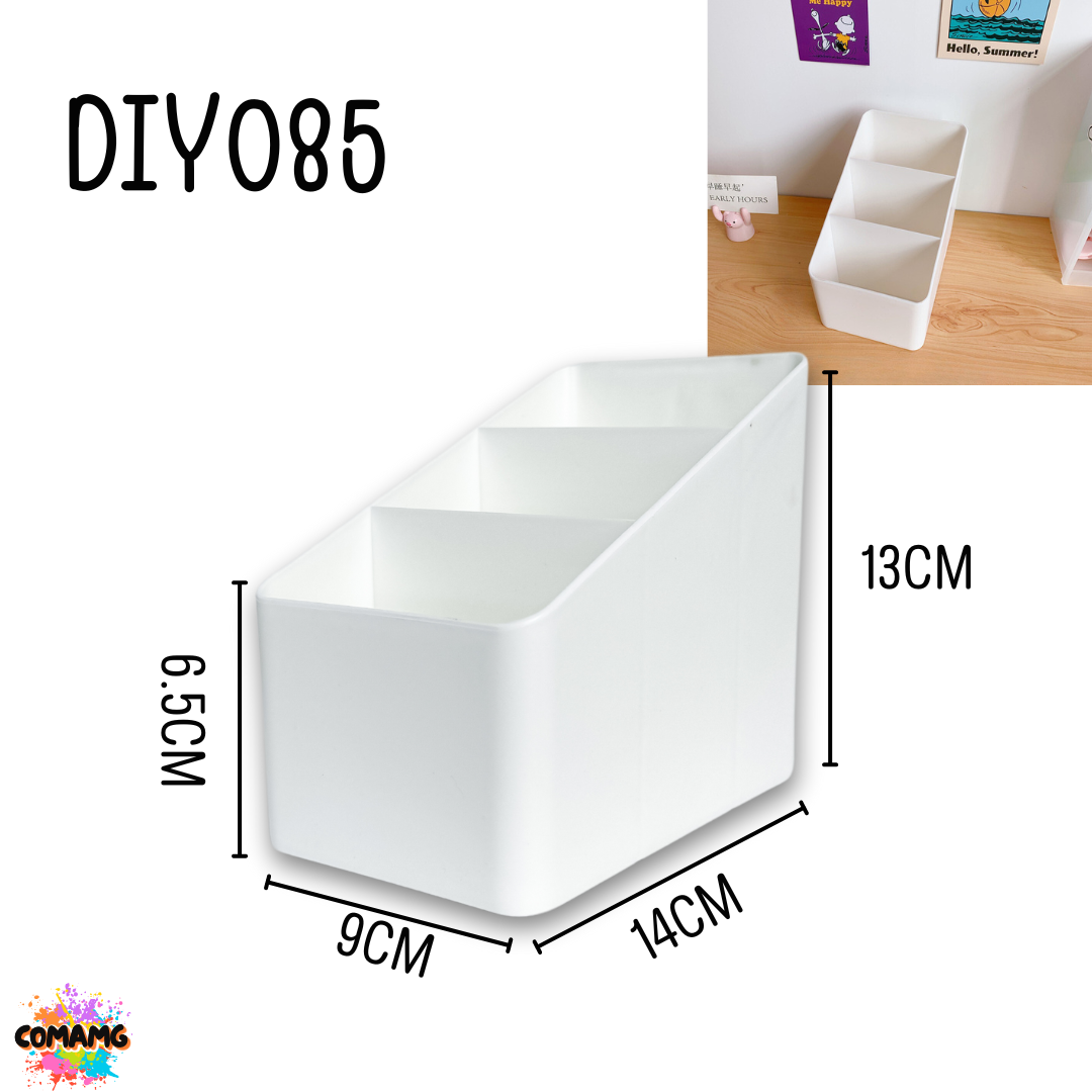 กล่องเก็บเครื่องเขียนพร้อมสติ๊กเกอร์ตกแต่งDIY กล่องใส่ปากกา ดินสอ ใส่เครื่องสำอาง กล่องใส่ของ พร้อมส่ง