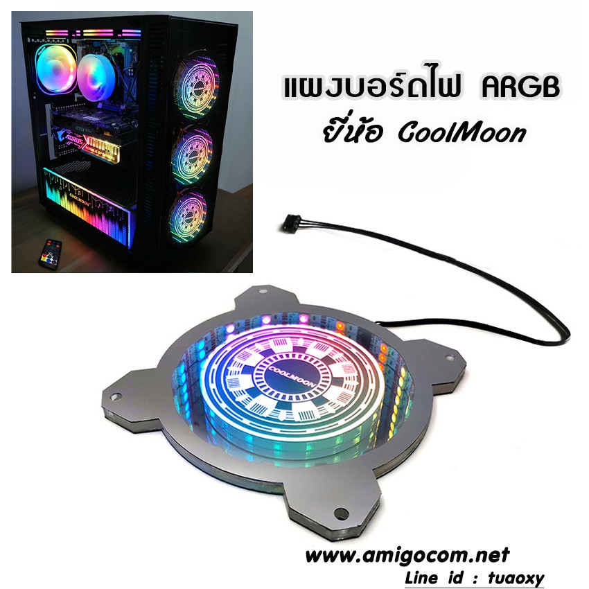 แผงบอร์ดไฟ ปิดช่องพัดลม แบบARGB 5V ของ CoolMoon