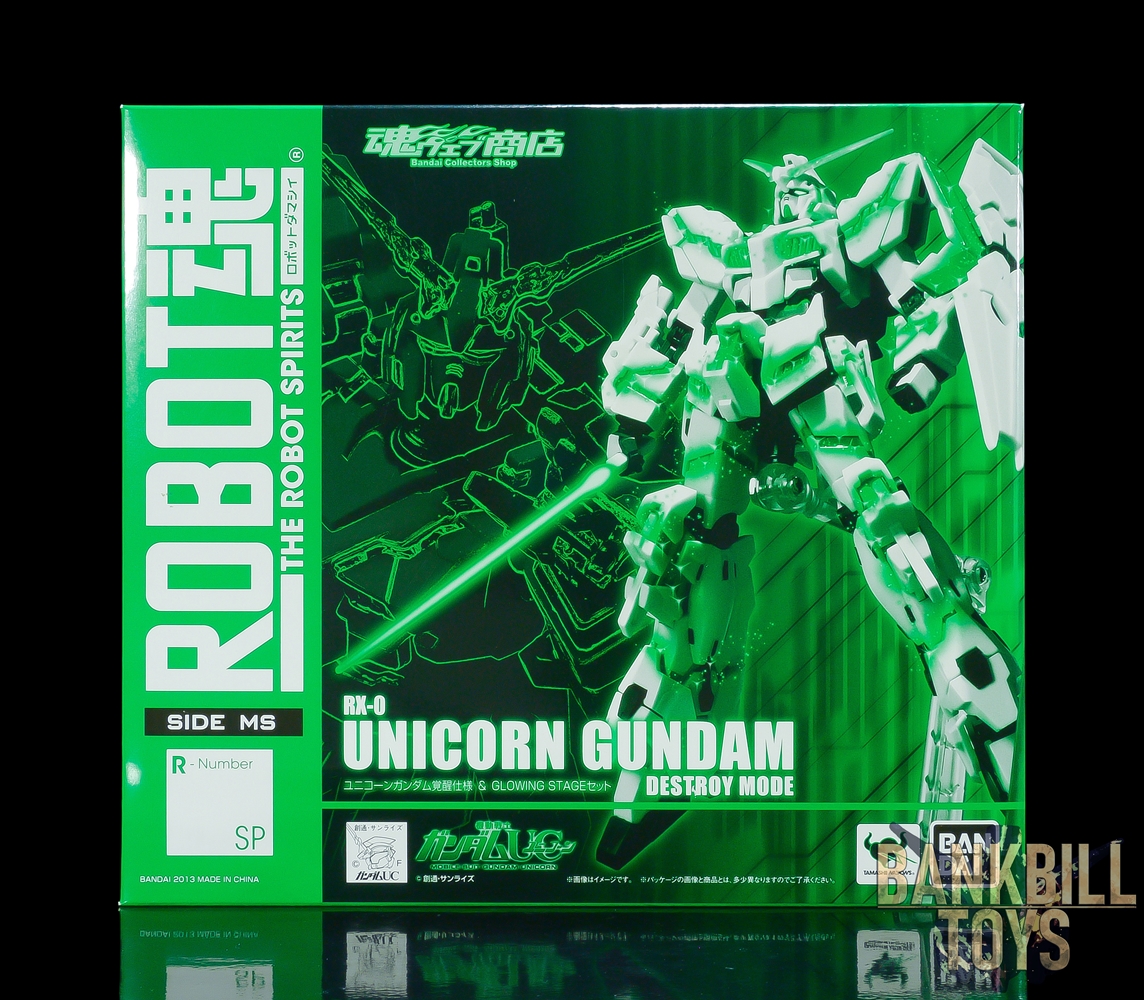 กันดั้ม Bandai Premium Bandai Tamashii Web Shop Limited The Robot Spirits <SIDE MS> R-SP RX-0 Unicorn Gundam [Destory Mode] & Glowing Stage Set