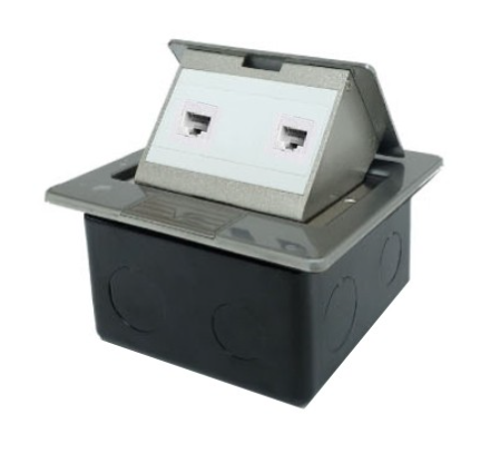 CAT 6 NEW POP-UP STAINLESS 2 PORT OUTLET w/DAMPING