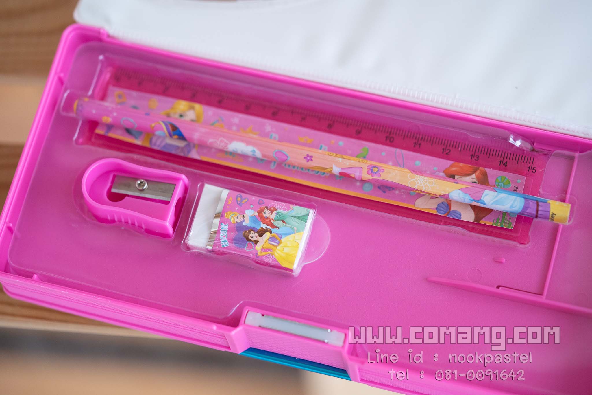 กล่องดินสอแม่เหล็กmini พร้อมชุดเครื่องเขียนลายเจ้าหญิงดิสนี่ย์ (Disney Princess) ลิขสิทธิ์แท้
