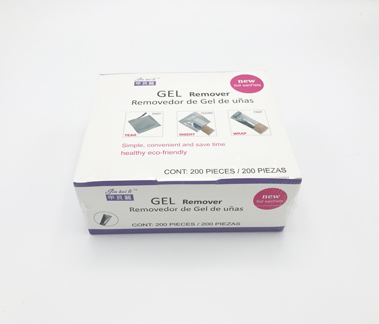 แผ่นถอดเล็บเจล น้ำยาล้างเล็บเจล แบบห่อ Gel Remover (200ชิ้น)