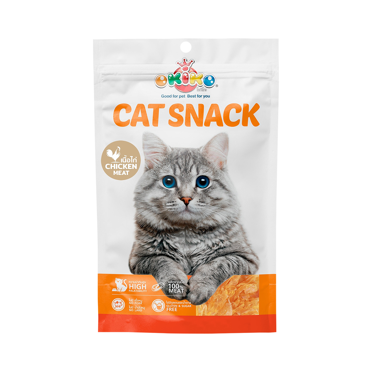 OKIKO Cat Snack ขนมแมว เหมาะสำหรับแมวทุกสายพันธุ์ อายุตั้งแต่ 3 เดือนขึ้นไป ขนาด 30g