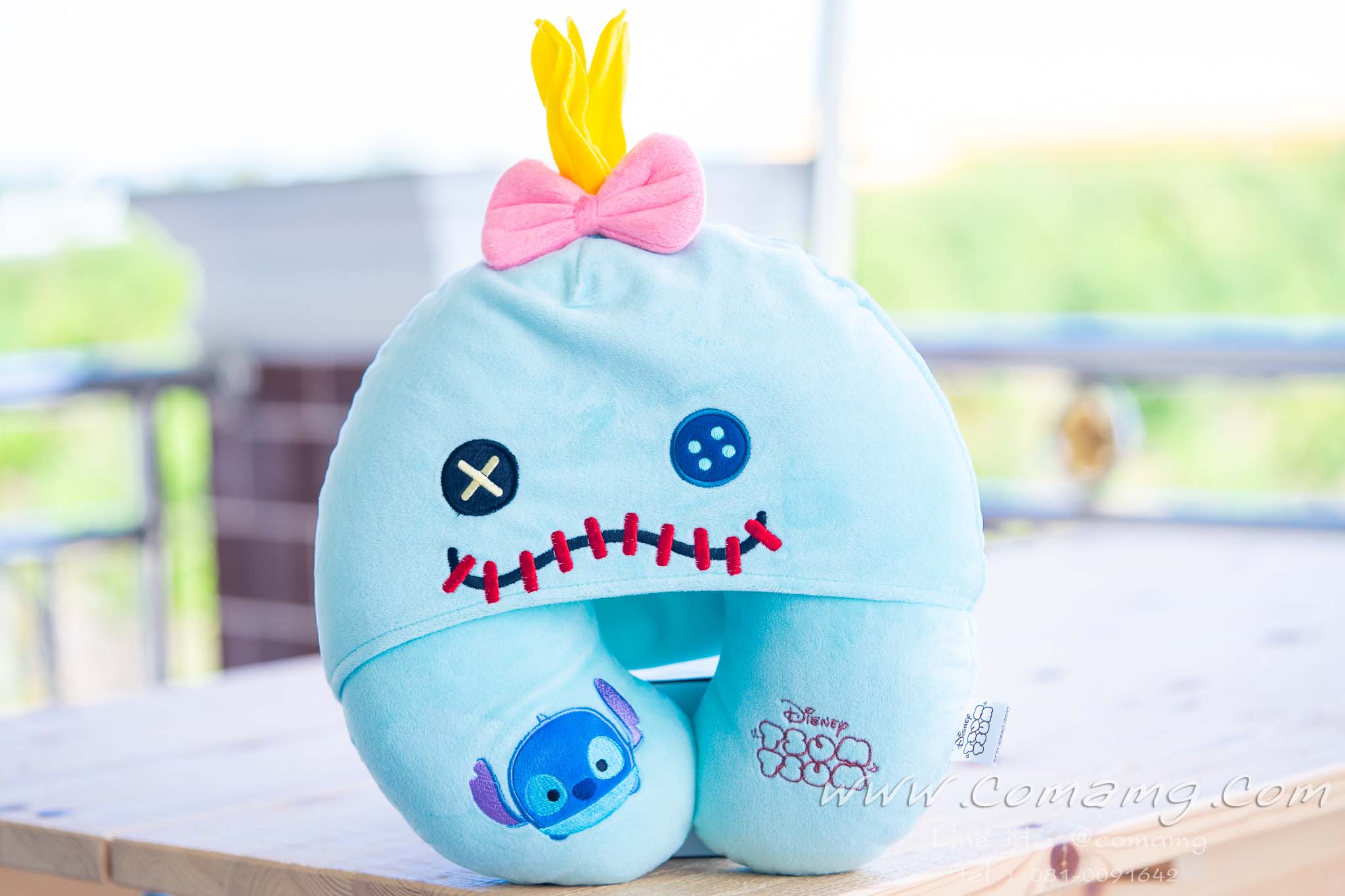 หมอนรองคอมีหมวก สติทซ์ แองเจิ้ล สครัมพ์ ( Stitch & Angel & Scramp)