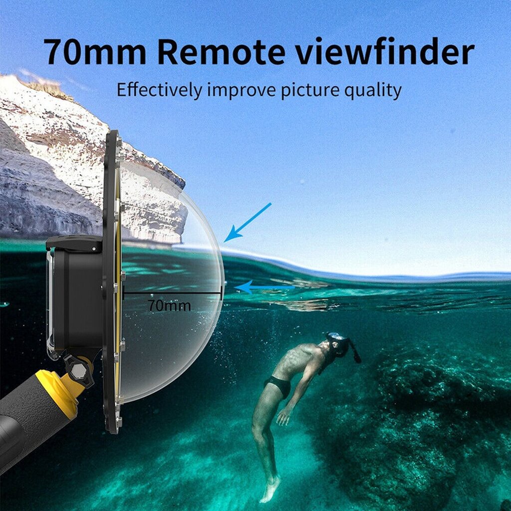 Telesin GoPro 11 / 10 / 9 Telesin Dome Port โดมถ่ายครึ่งบกครึ่งน้ำพร้อมที่กดชัตเตอร์
