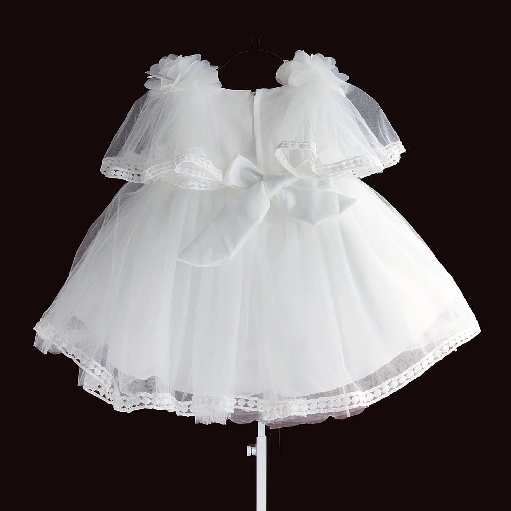 Gd31271 พร้อมส่งจากไทย ชุดเดรสออกงานเด็กสีขาว เด็กเล็ก-เด็กโต