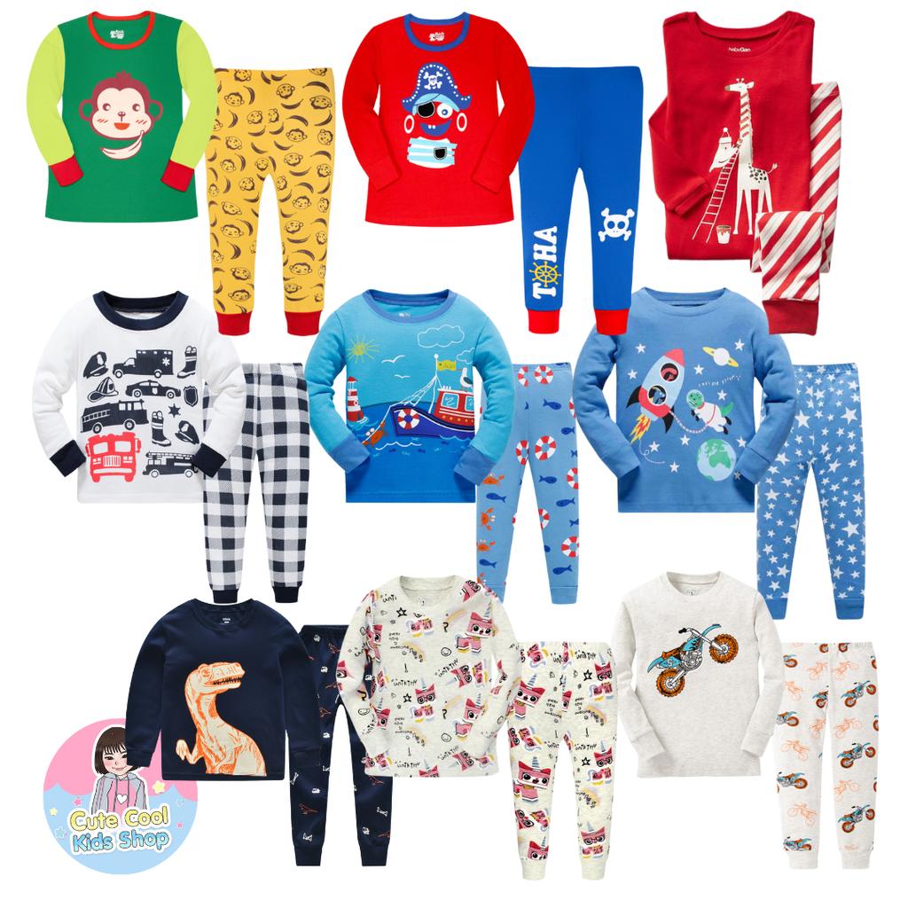 SET-B4 ชุดนอนเด็กผู้ชาย แขนยาวขายาว Size 4Y (3-4 ขวบ)