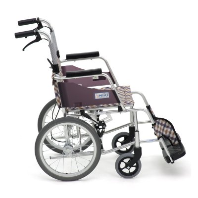รถเข็นผู้ป่วย MiKi รุ่น MOCC-43JL ล้อหน้า 5 นิ้ว ล้อหลัง 16 นิ้ว หนัก 9.9 กิโลกรัม รับประกันศูนย์ไทย 3 ปี
