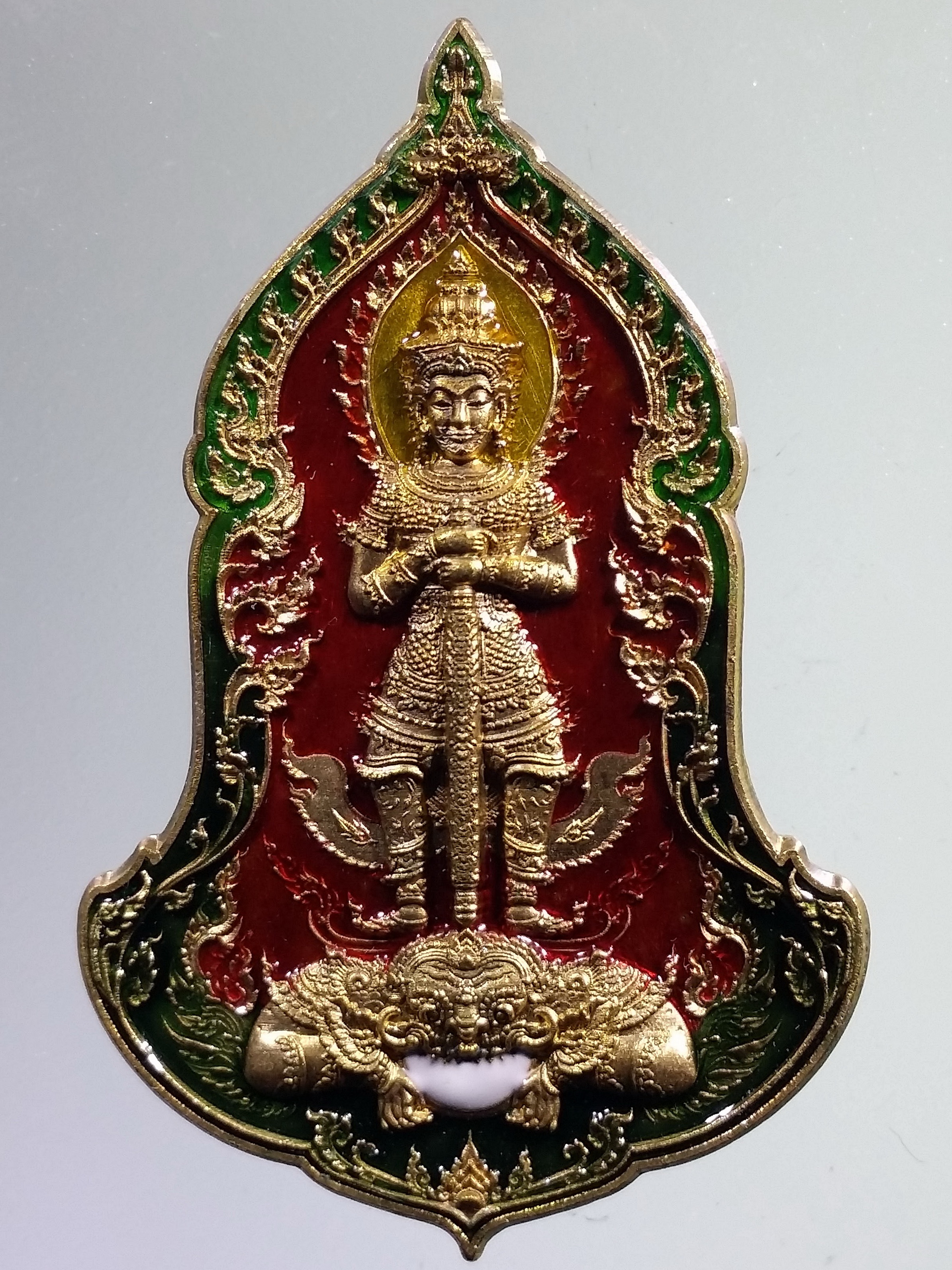 รหัสสินค้า พระมีกล่อง 2279 เหรียญท้าวเวสสุวรรณ หน้าเทวดา รุ่นเศรษฐีรวยทันใจ ๒ หลวงพ่อพัฒน์ วัดห้วยด้วน อำเภอหนองบัว จังหวัดนครสวรรค์ เนื้อสัตตะลงยา จัดสร้าง 150 เหรียญ โค๊ตเลเซอร์ หมายเลข ๑๒๖