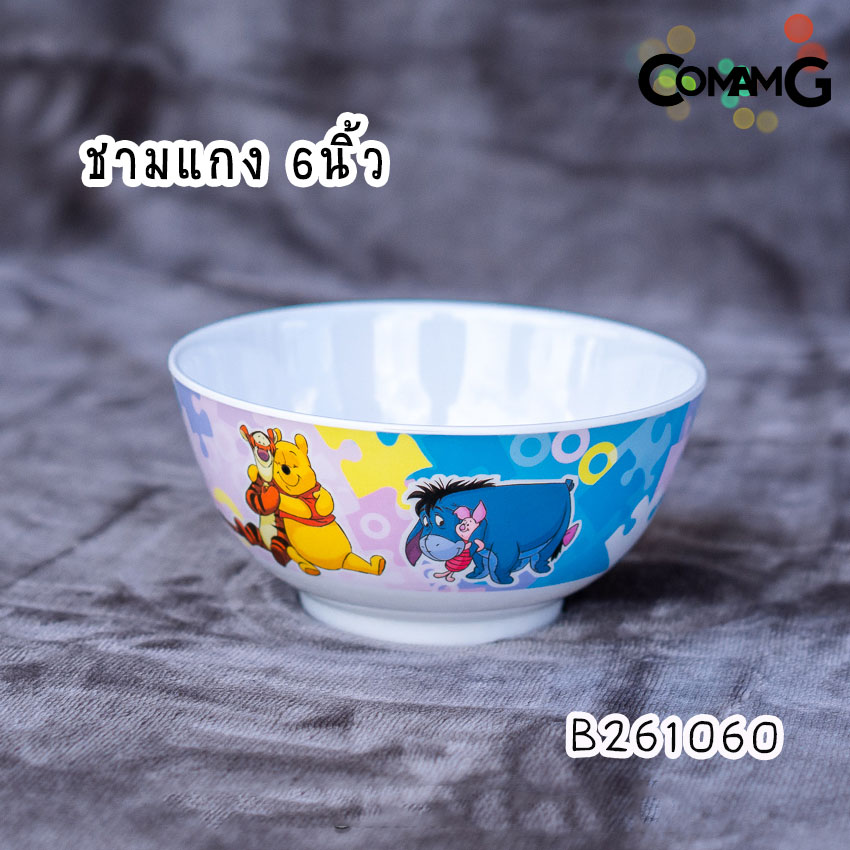 pooh jigsaws ช้อนส้อมเด็ก จาน ชาม แก้วน้ำเมลามีน ชุดเซ็ตอุปกรณ์ทานอาหารสำหรับเด็กลายหมีพูห์ จิ๊กซอว์ ลิขสิทธิ์แท้ ฟลาวเวอร์แวร์(Flower ware)