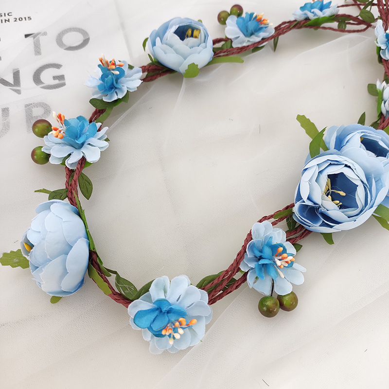 As1570- มงกุฎดอกไม้สีสวยเหมือนแบบ ติดตกแต่งเองที่บ้านได้สวยแบบง่ายๆ ยาว 85cm. ผูกสายปรับขนาดได้ หรือติดกิ๊บก็ได้