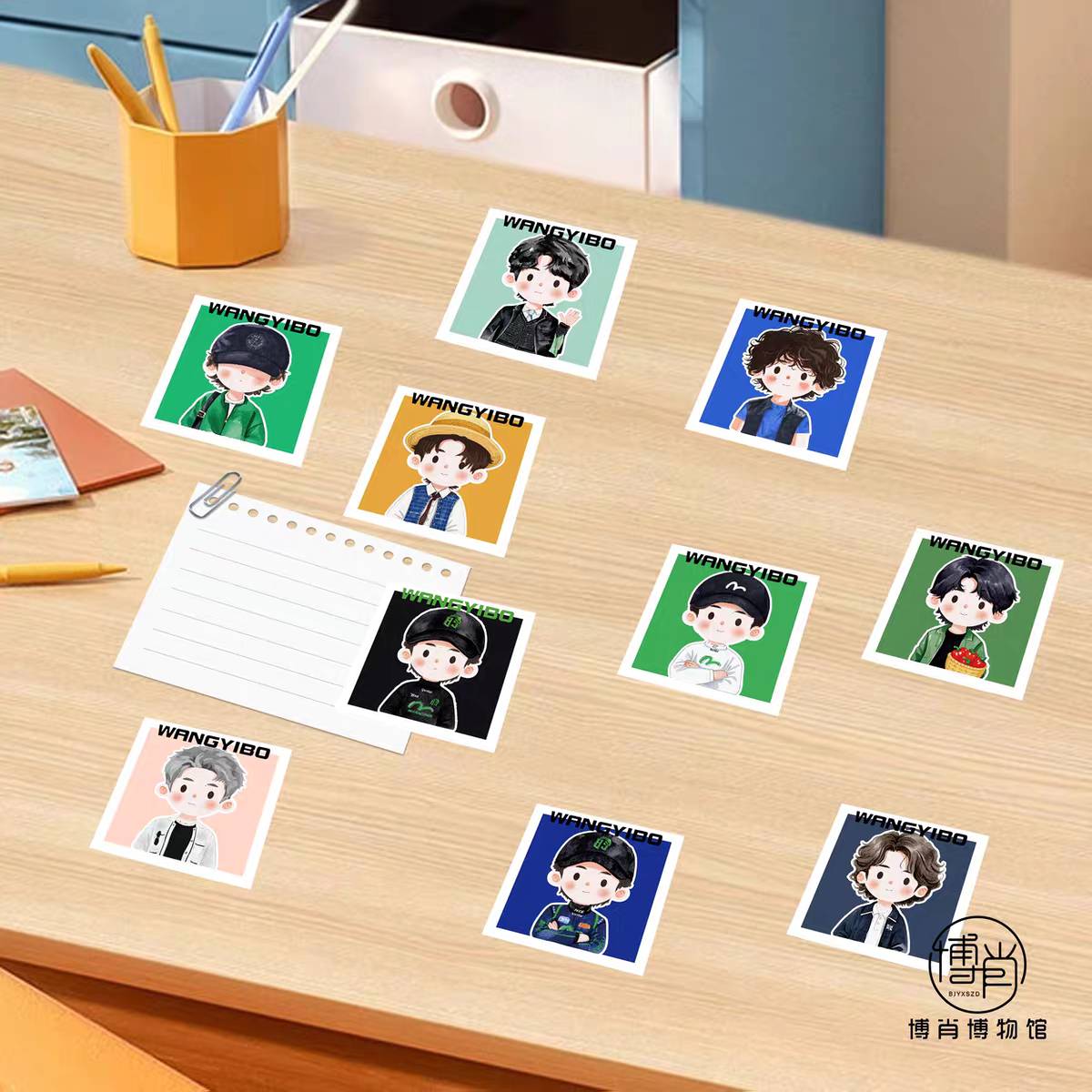 สติ๊กเกอร์ม้วนลายการ์ตูน หวังอี้ป๋อ WangYibo