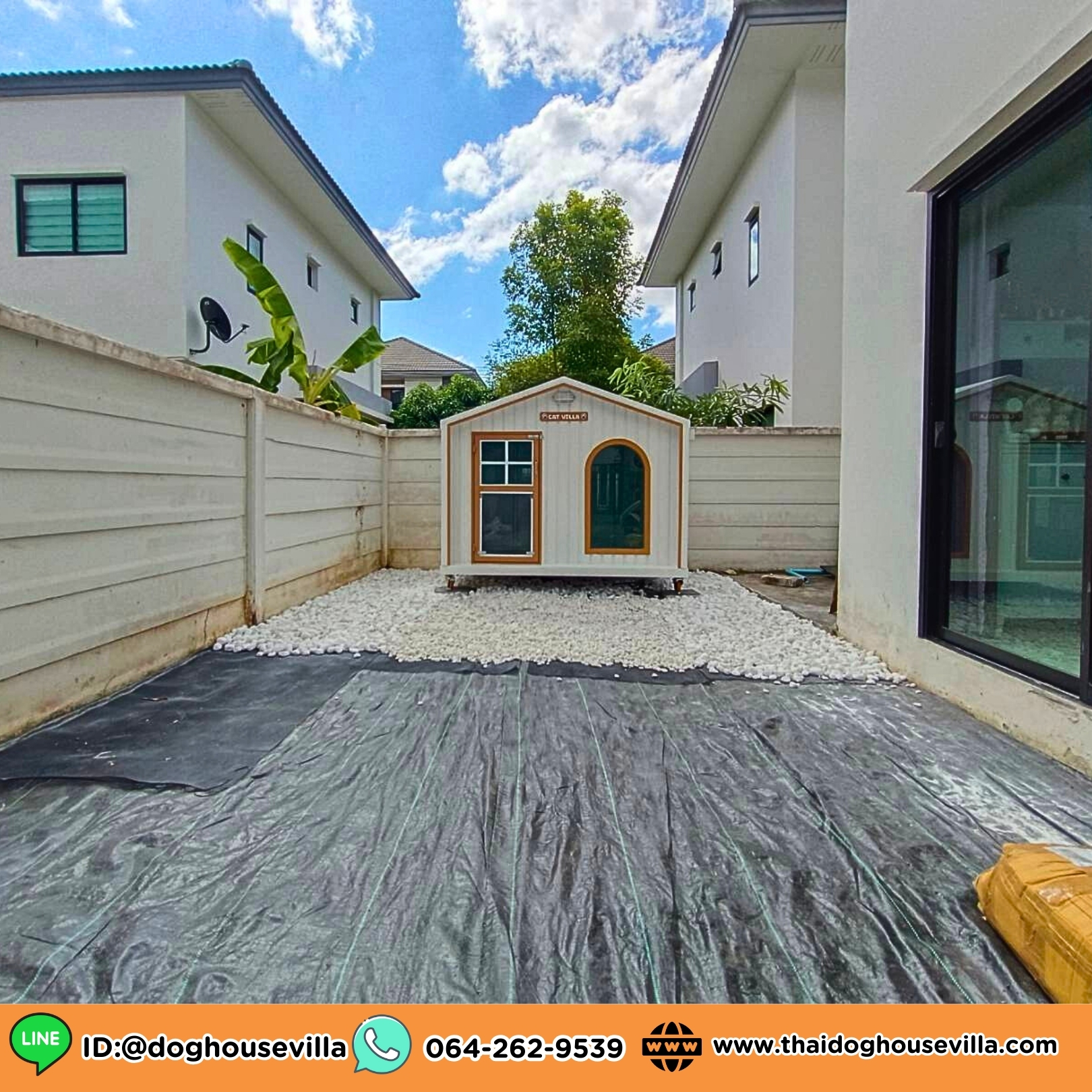 DogHouseVilla บ้านหมา บ้านแมว บ้านสุนัข รุ่นรองรับการติดแอร์