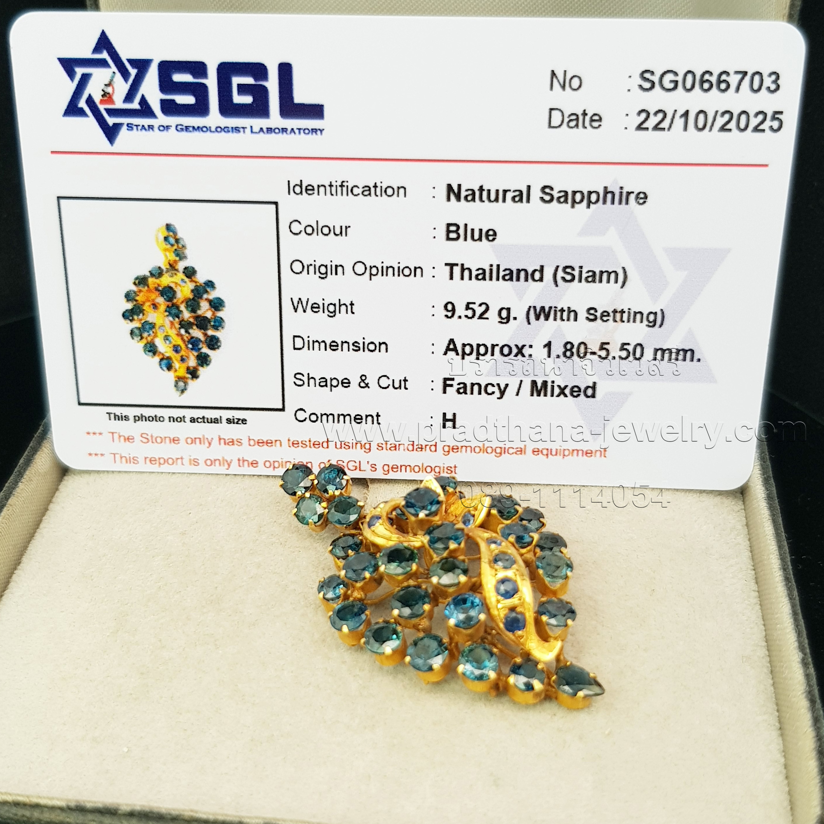 สร้อยคอร้อยจี้ไพลิน