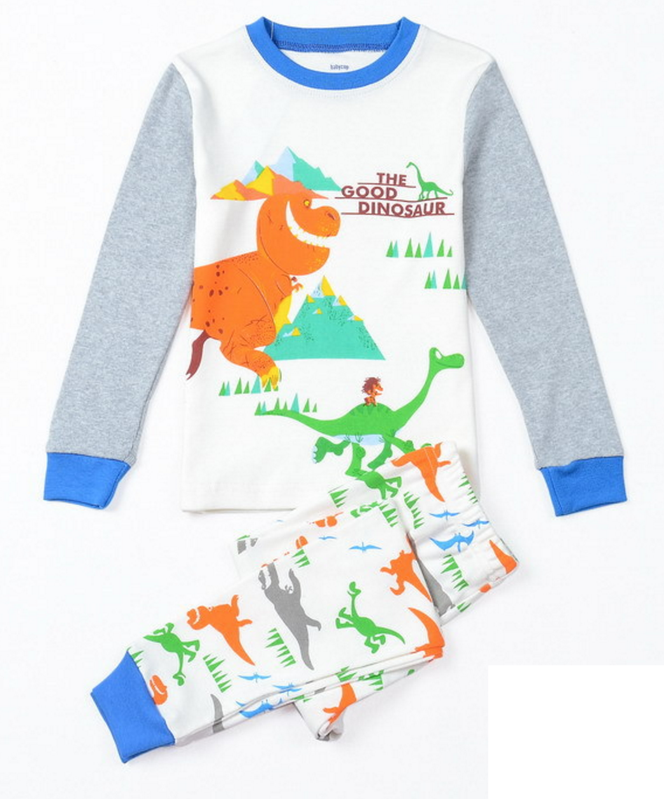 L-KAB-009 ชุดนอนเด็กผู้ชาย สีขาว Good Dinosaur