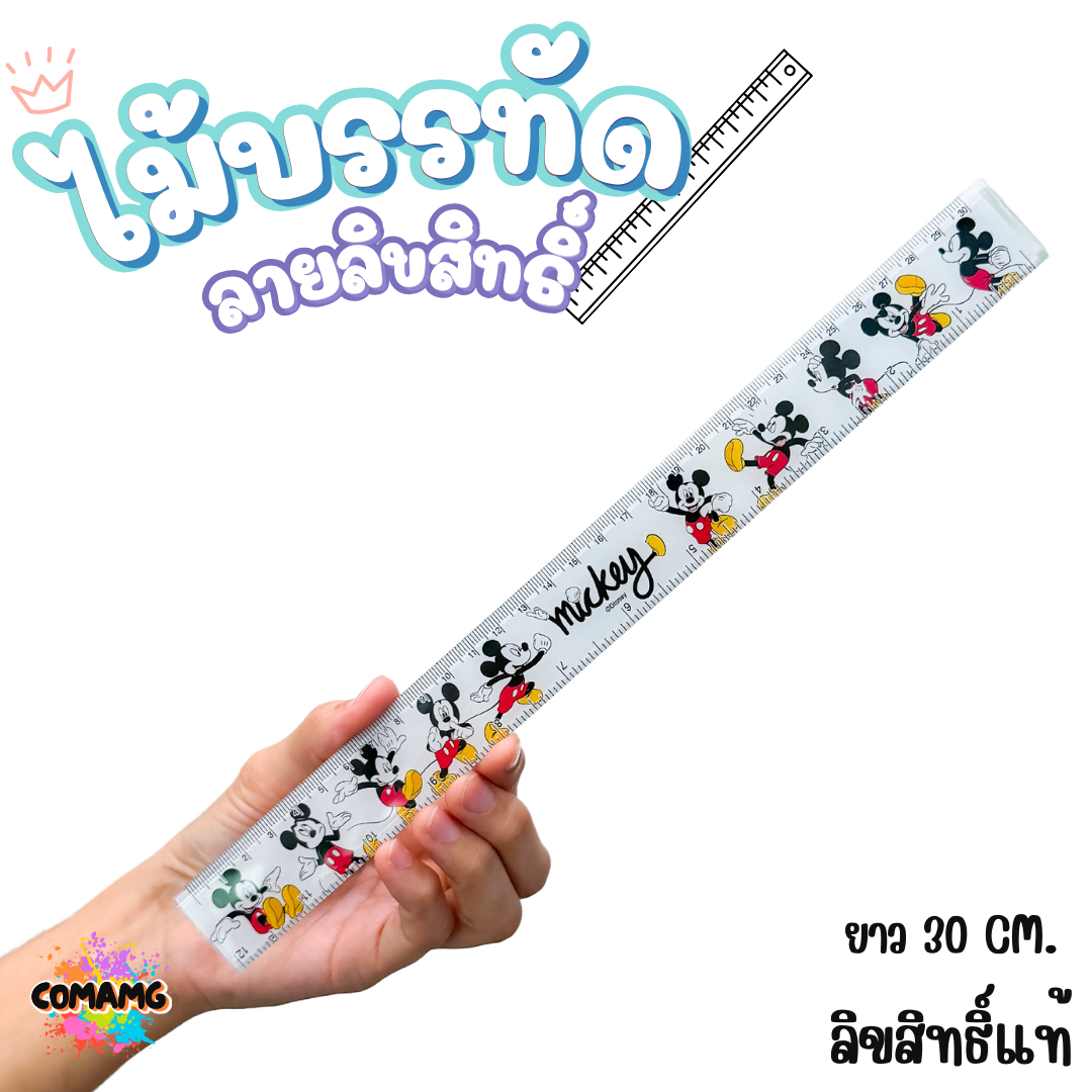 ไม้บรรทัดพลาสติก ไม้บรรทัดยาว แบบบาง แบบหนา ขนาด30ซม. ลายการ์ตูน ลิขสิทธิ์แท้100% พร้อมส่ง
