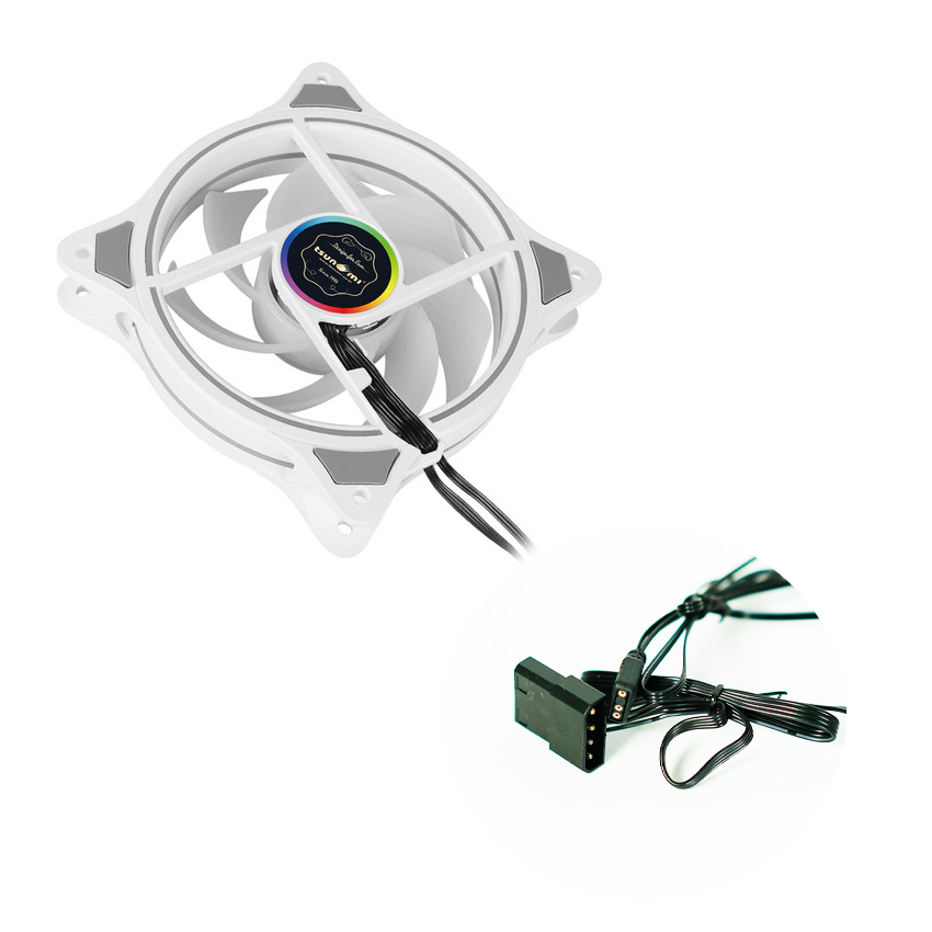 พัดลมTsunami รุ่น1265 ARGB ขนาด12CM มีสีดำ และสีขาว สินค้าใหม่