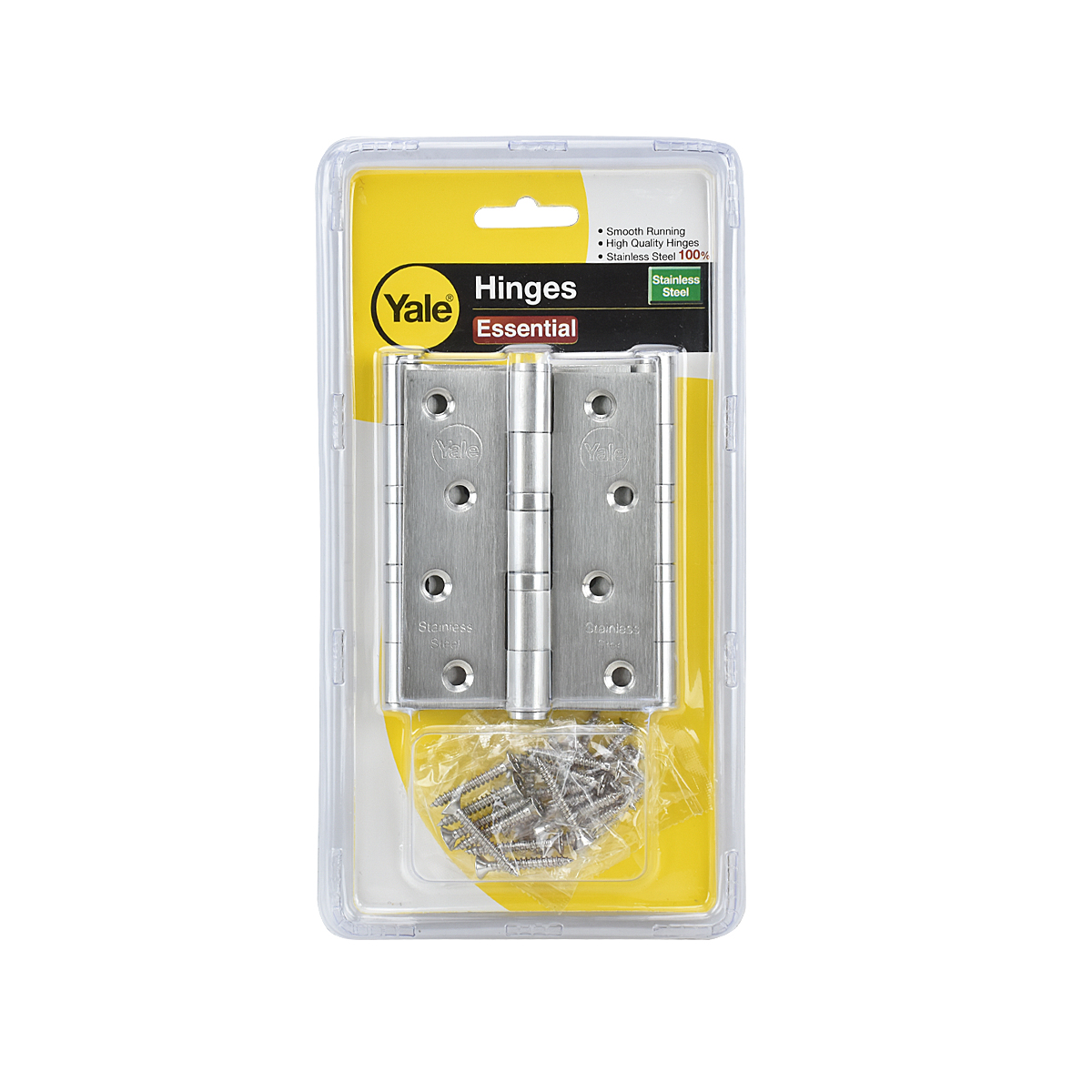 YALE บานพับประตู SL4325BBP3E2 สแตนเลสแท้ (202) 2 แหวนลูกปืน 4"x3"x2มม.