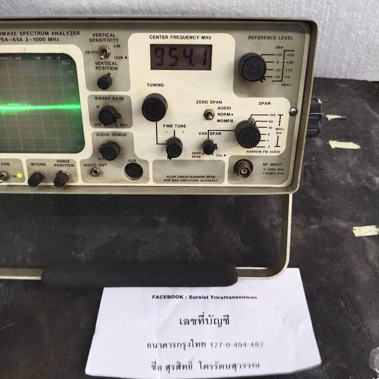 avcom portable spectrum analyzer psa-65a