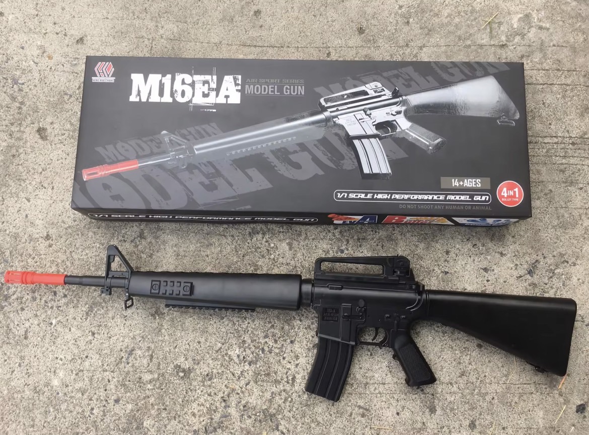 ปืนของเล่น ปืนอัดลม รุ่น M16EA ใช้กระสุนได้ 4 แบบ [4IN1] SCALE 1/1 ระบบสปริงชักยิงทีละนัด