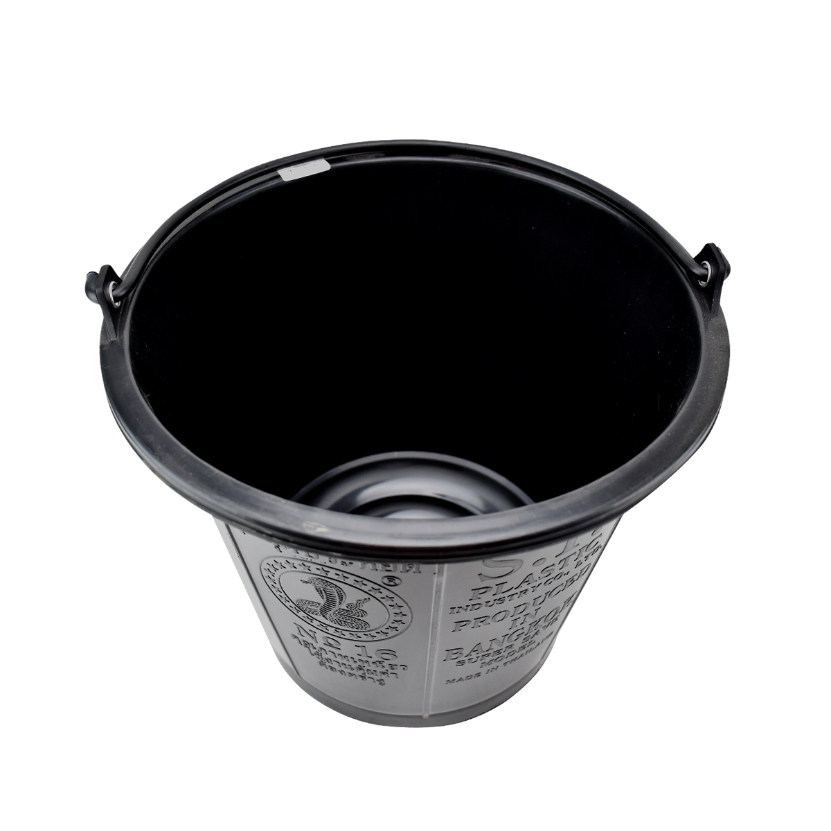 ถังน้ำพลาสติกมีหูหิ้ว สีดำ เบอร์16 12ลิตร