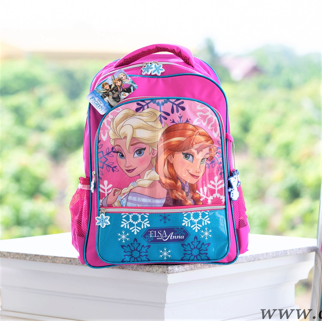 กระเป๋าเป้สะพายหลังเอลซ่าอันนา (Frozen) สีชมพู ลิขสิทธิ์แท้ 14นิ้ว