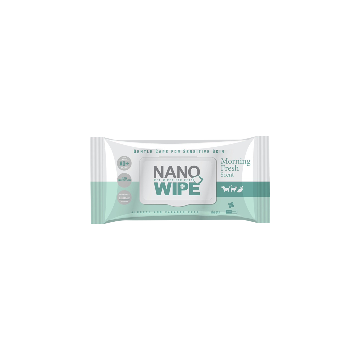 NANO WIPE ผ้าเปียกทำความสะอาด สําหรับสัตว์เลี้ยง 20 และ 80 แผ่น