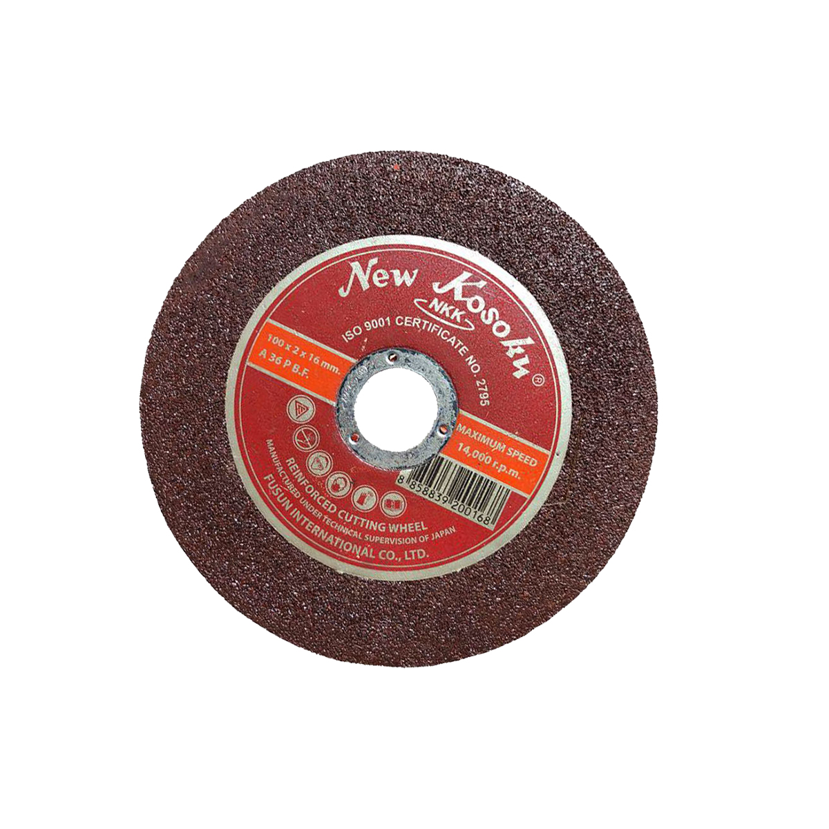 แผ่นตัดเรียบ (สีแดง) 4"x1.8x16x1F A36P