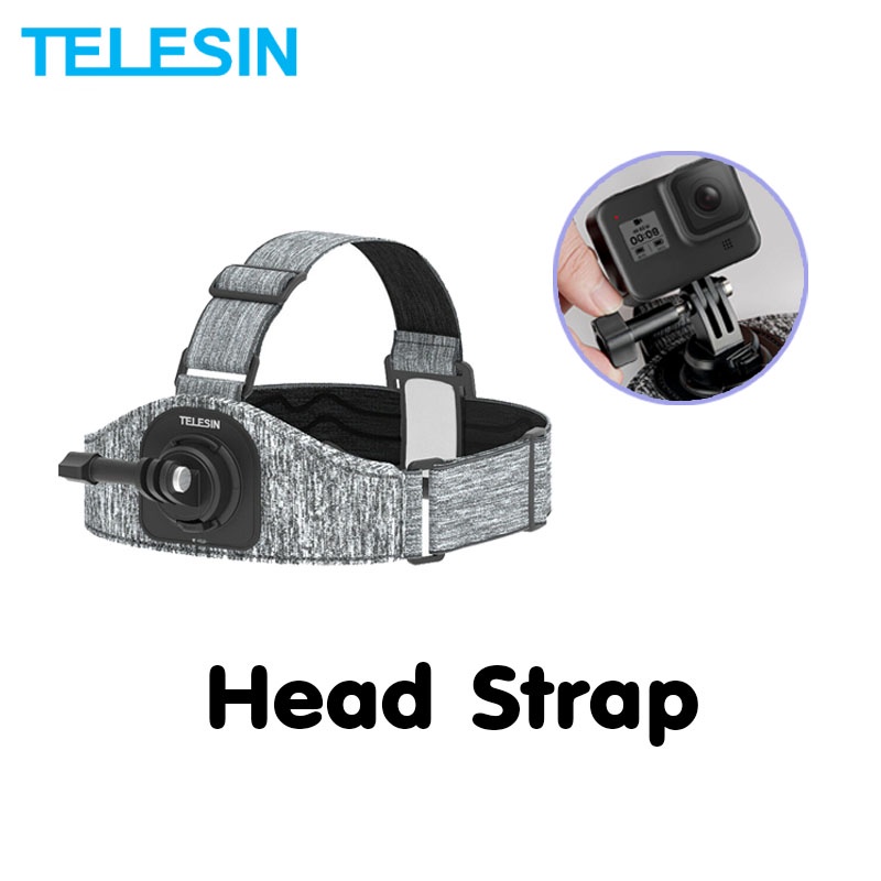 Telesin Head Strap Front and Rear Mount สายรัดหัว แบบใหม่ for GoPro / DJI / Insta360 / SJCAM / Xiaomi l Action Camera