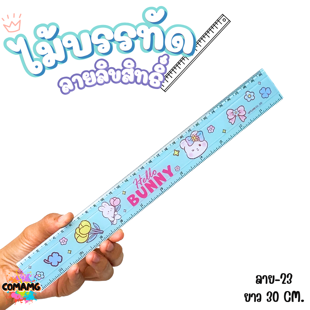 ไม้บรรทัดพลาสติก ไม้บรรทัดยาว แบบบาง แบบหนา ขนาด30ซม. ลายการ์ตูน ลิขสิทธิ์แท้100% พร้อมส่ง