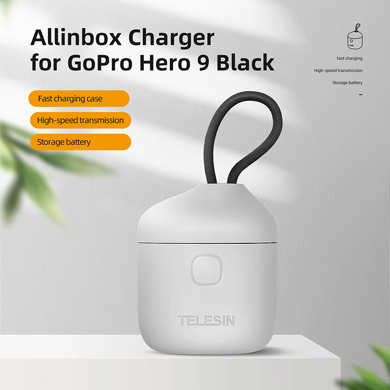 GoPro 10 / 9 Telesin Allin Box 3 in 1 Charger & Card Reader & Storage Box + GoPro Battery x 2 ของโกโปรแท้ ประกันศูนย์ 1 ปี