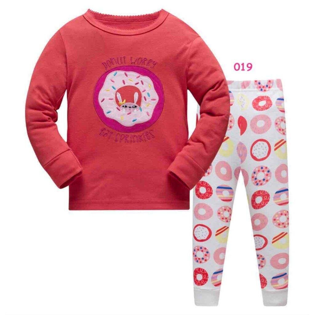 HUGX-1 ชุดนอนเด็กแขนยาวขายาวเด็กผู้หญิง ผ้า Cotton 100% เนื้อนิ่ม Size 2-8 ขวบ
