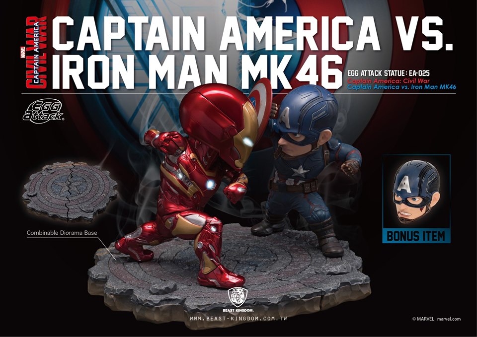 เปิดรับPreorder มัดจำ 3000 บาท EA025 Captain America vs Iron Man MK46: Civil War (Egg Attack)