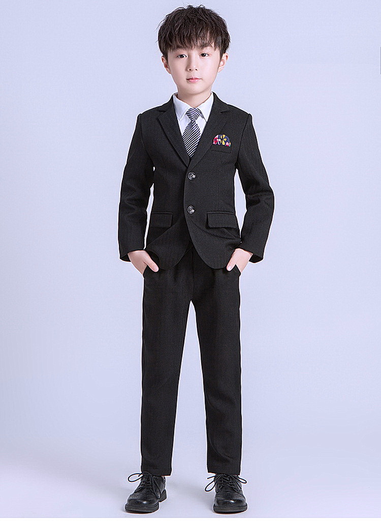 Bset0110- ชุดออกงานเด็กชายสีเทา และสีดำ 4ขิ้น เสื้อสูท+เสื้อกั๊ก+ไทท์+กางเกง ชุดสูทเด็กชายทรงสวย เนื้อผ้าสวย ขนาดชุด +ดูเพิ่ม ในรายละเอียด