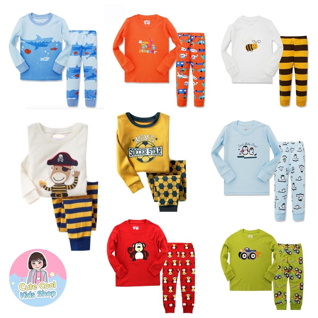 HUB2-3 ชุดนอนเด็กแขนยาวขายาว ชุดนอนเด็ก 1-3 ขวบ เด็กหญิง เด็กผู้ชาย