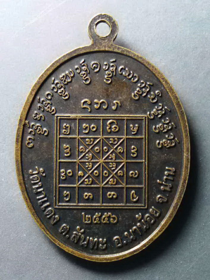 รหัสสินค้า เหรียญคณาจารย์ 333 เหรียญพระครูวิสุทธินันทวิทย์ วัดนาแดง ตำบลสันทะ อำเภอนาน้อย จังหวัดน่าน สร้างปี 2556