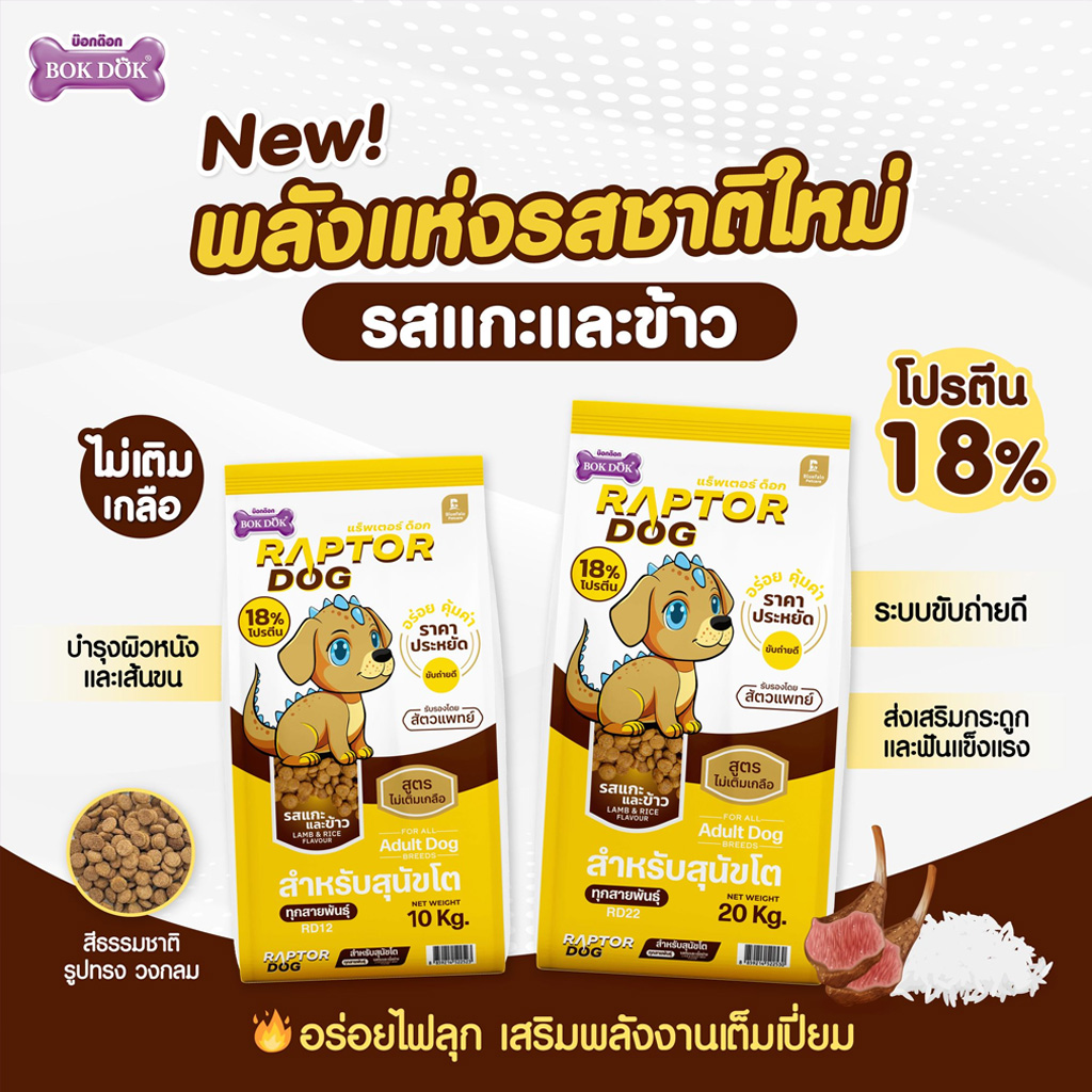Raptor Dog แร๊พเตอร์ด๊อก อาหารสุนัขโต ขนาด 10 KG