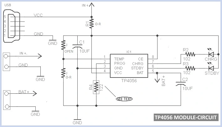 TP4056 18650 lithium battery charging 1A board and protect (Micro USB)