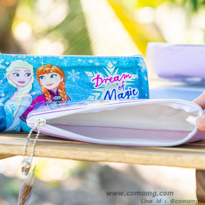 กระเป๋าดินสอเอลซ่า&อันนา หนังแก้วกากเพรช ทรงจีบก้น