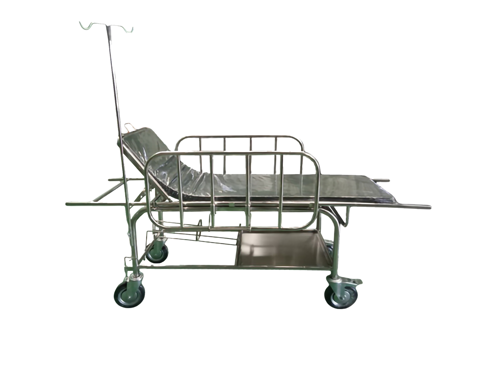 รถเข็นเปลหาม รถเข็นนอนเคลื่อนย้ายผู้ป่วย สแตนเลส PP037A (STRETCHER)