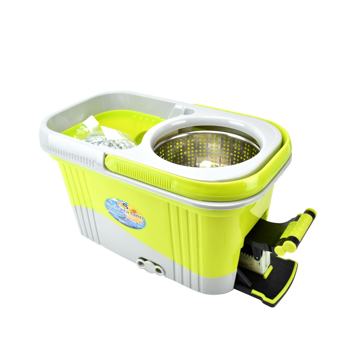 ถังม็อบปั่นแห้ง ใช้มือกด/เท้าเหยียบ(เขียว) [S15]