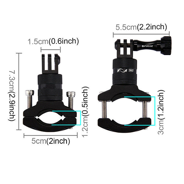 ขาจับแฮนด์อลูมิเนียม หัวหมุนได้ 360 องศา สำหรับกล้อง GOPRO Bicycle Mount Bike Motorcycle Holder