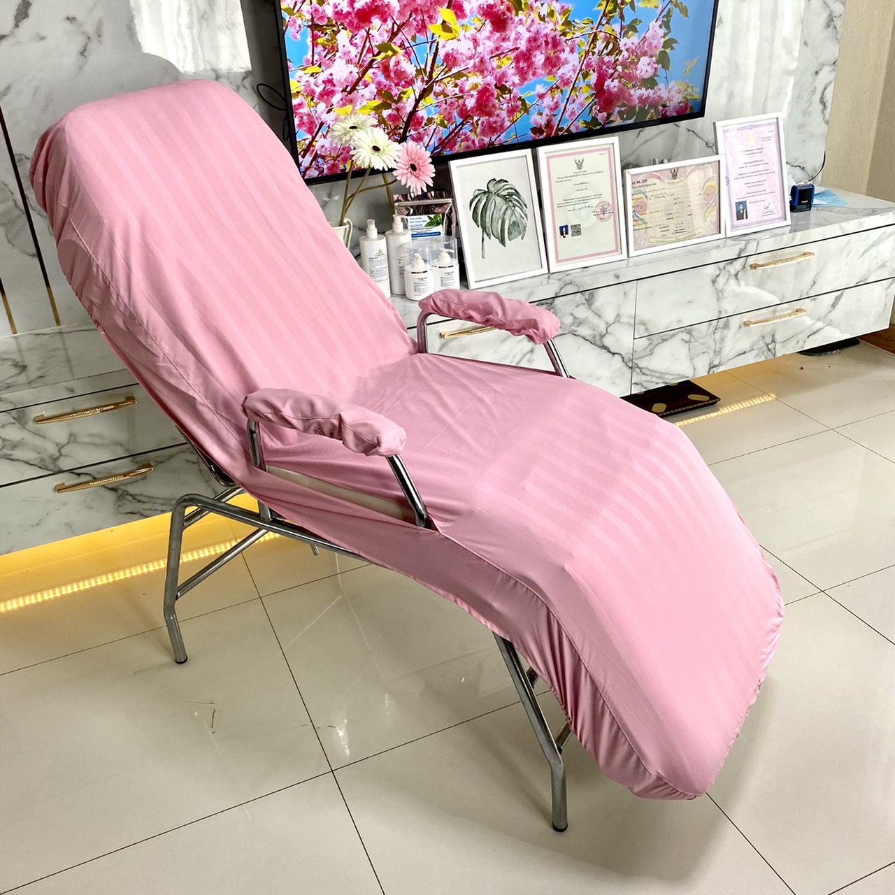 ผ้าปูเตียงทรีทเม้น(K) ผ้าคลุมเตียงนวดหน้า ผ้าปูเตียงคลีนิก ผ้าปูเตียงทำหน้า เตียงกลไก(60*165cm)